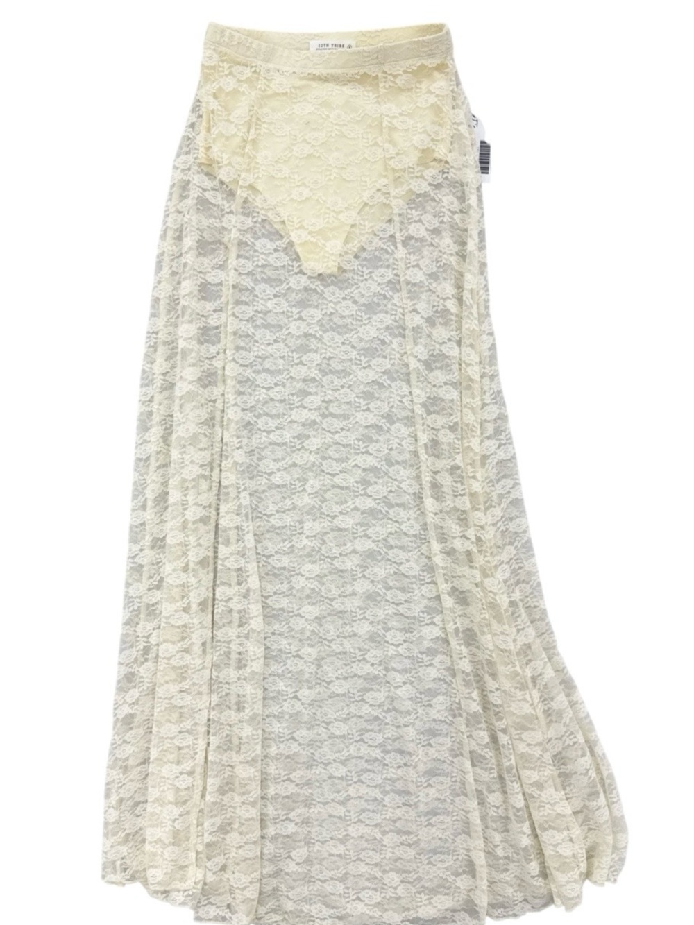 12th Tribe Cream Lace Maxi Skirt